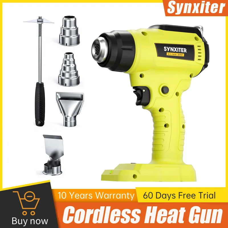 Cordless Heat Gun For Ryobi 18V Battery Hot Air Gun 122 to 1022F With 4pcs Nozzles Household DIY Shrink Wrapping Power Tool