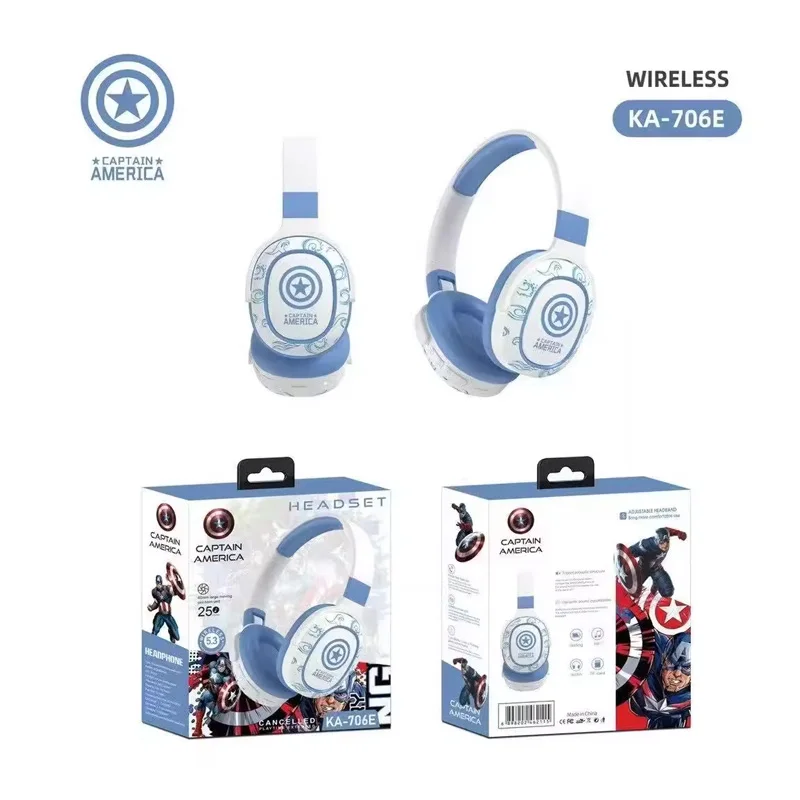 جديد ديزني مارفل سماعات بلوتوث قابلة للطي الرجل العنكبوت سماعات لاسلكية سماعة ألعاب صوت ستيريو للأطفال أنيمي الكرتون