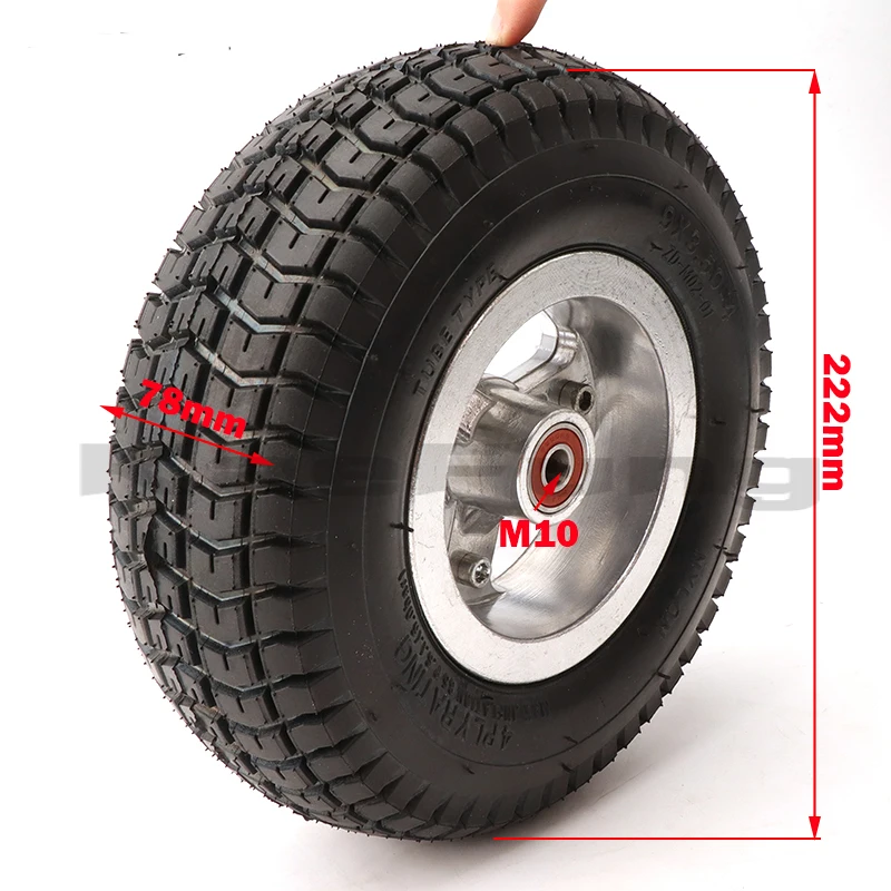 9 inch wheel 9x3.50-4 tires tyre Inner Tube and rim Combo for Gas Scooter Skateboard Pocket Bike Electric tricycle