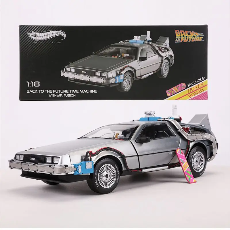 Hot Wheels BACK TO THE FUTURE TIME MACHINE WITH MR.FUSION 1/18 Metal Die-cast Model Toy HGM12