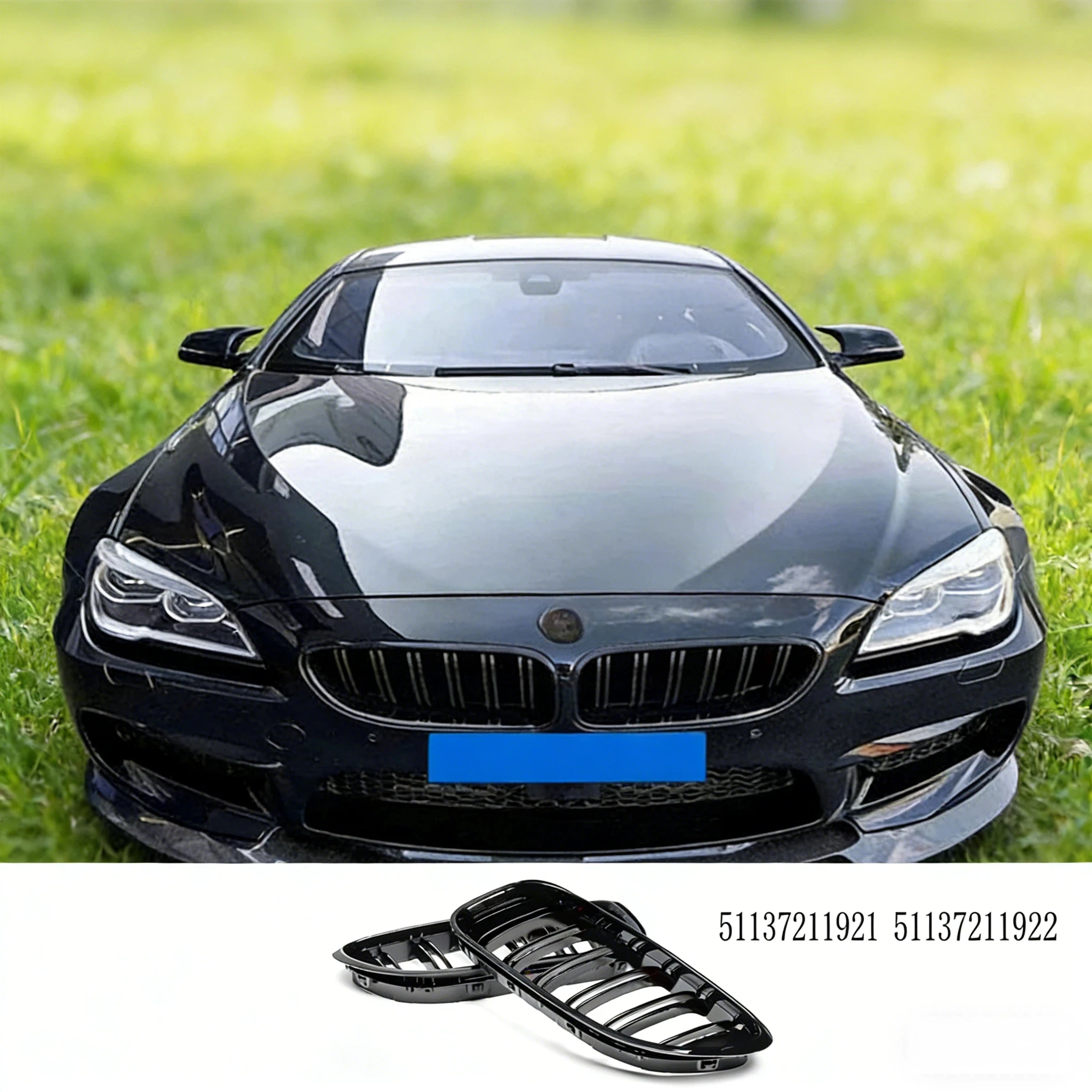 

For BMW 6 Series F06 F12 F13 M6 2012-2017 Car Double Slot Front Kidney Grill Accessories Fitment Code 51137211921 51137211922
