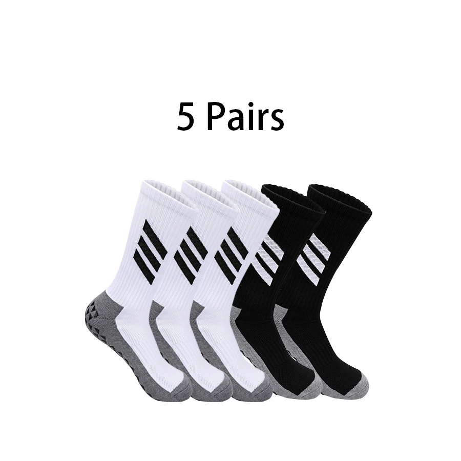 5 Pairs Football Socks Grip Anti Slip Soccer Socks Sports Men Women Baseball Rugby Socks Women\'s Yoga Socks Cycling Socks