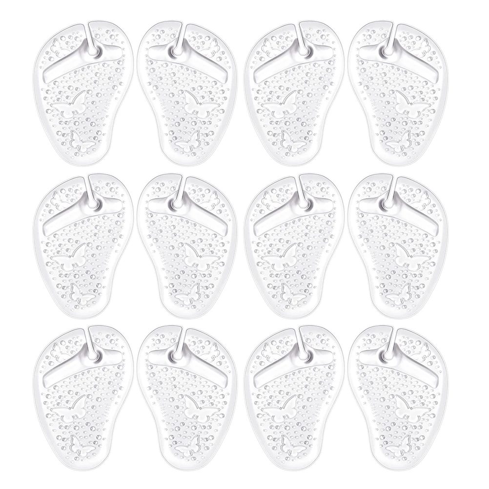 

6pcs 6 Pairs Flip Flops Gel Cushions Pad for Shoes Insole Shock Absorption Reduction Foot Care Tools Toe