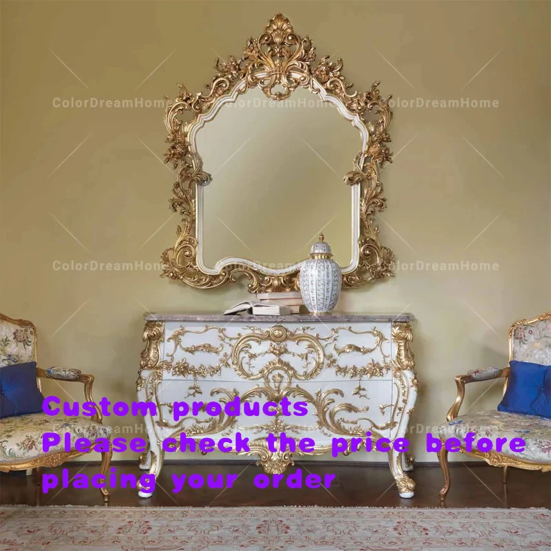 custom.Elegant Exquisite French Style Bedroom Set High Quality Birch Wood Carved Chest of Drawers Luxury Furniture