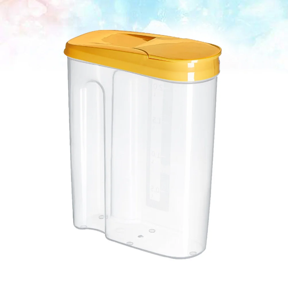 

2.5L Yellow Household Sealed Jars Pp Material Transparent Container Scale Tea Grains Cereal Rice Beans Nuts Dry Food Storage