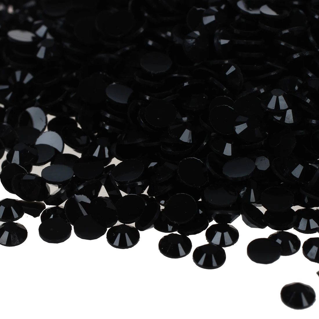 2000pcs Flatback Acrylic Rhinestones Beads Nail Art (Black)