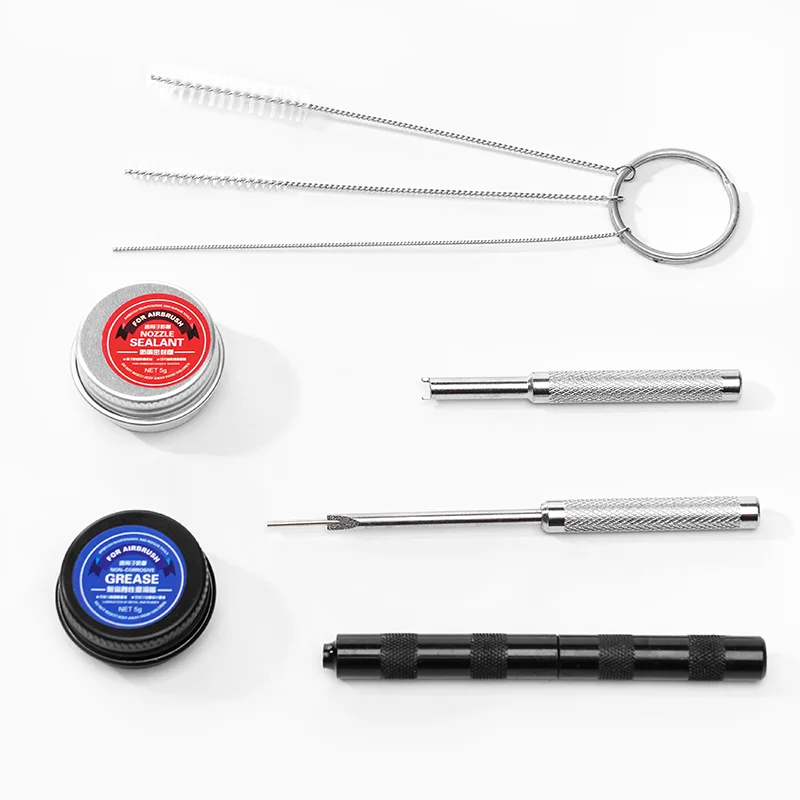 OPHIR Airbrush Cleaning Kit Includes Cleaning Brushes, Sealant and Grease, Cleaning Tools for Air Brush Maintenance AC064