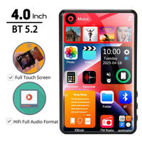 4 Inch MP4 Music Player Touch Screen 16GB Bluetooth 5.2 with Speaker 1080P Video Ebook FM MP3 Audio Player