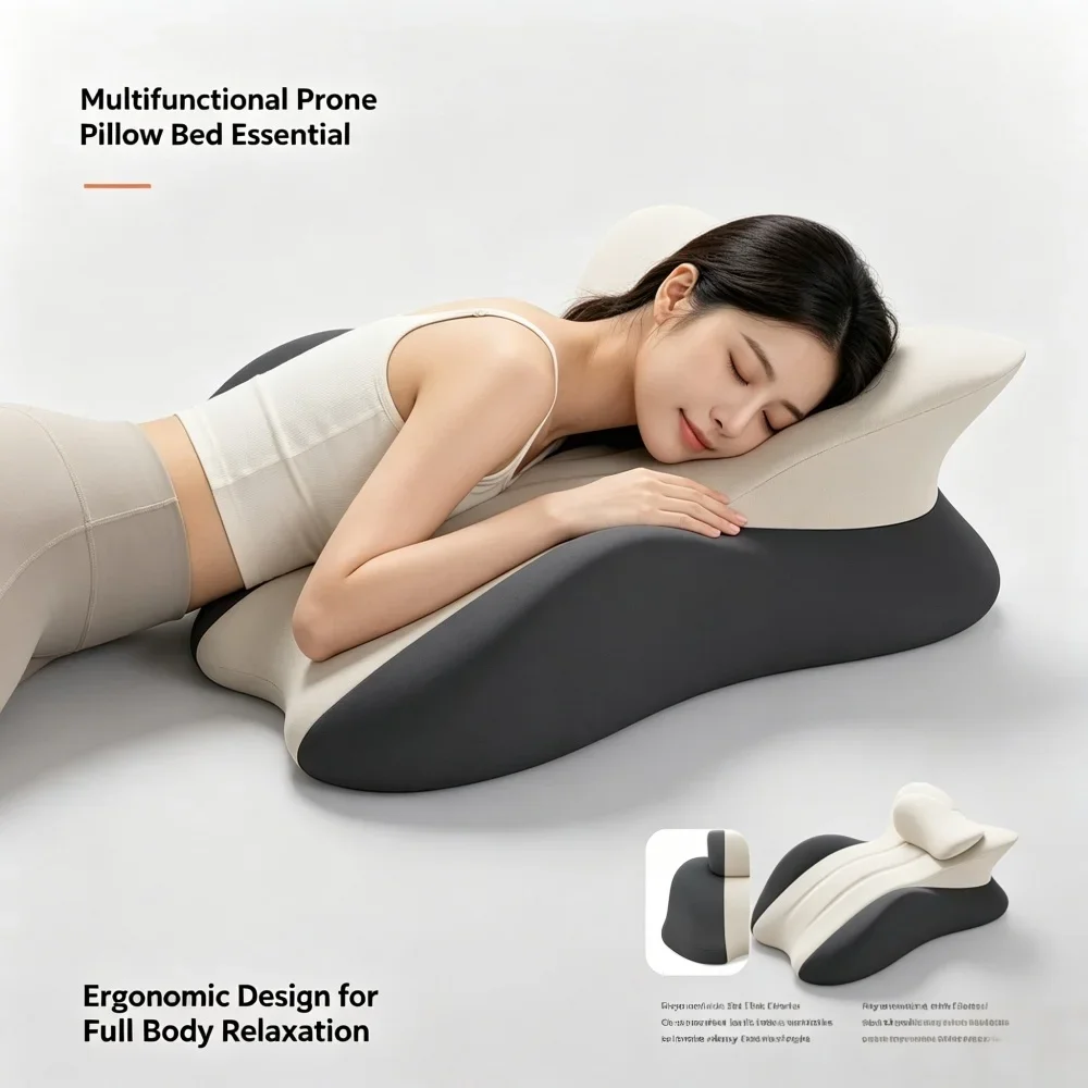 Wedge Pillow Multi-Positional Memory Foam Ergonomic Pillow with Removable Cover Couple Bed Pillow for Body Pain Relief