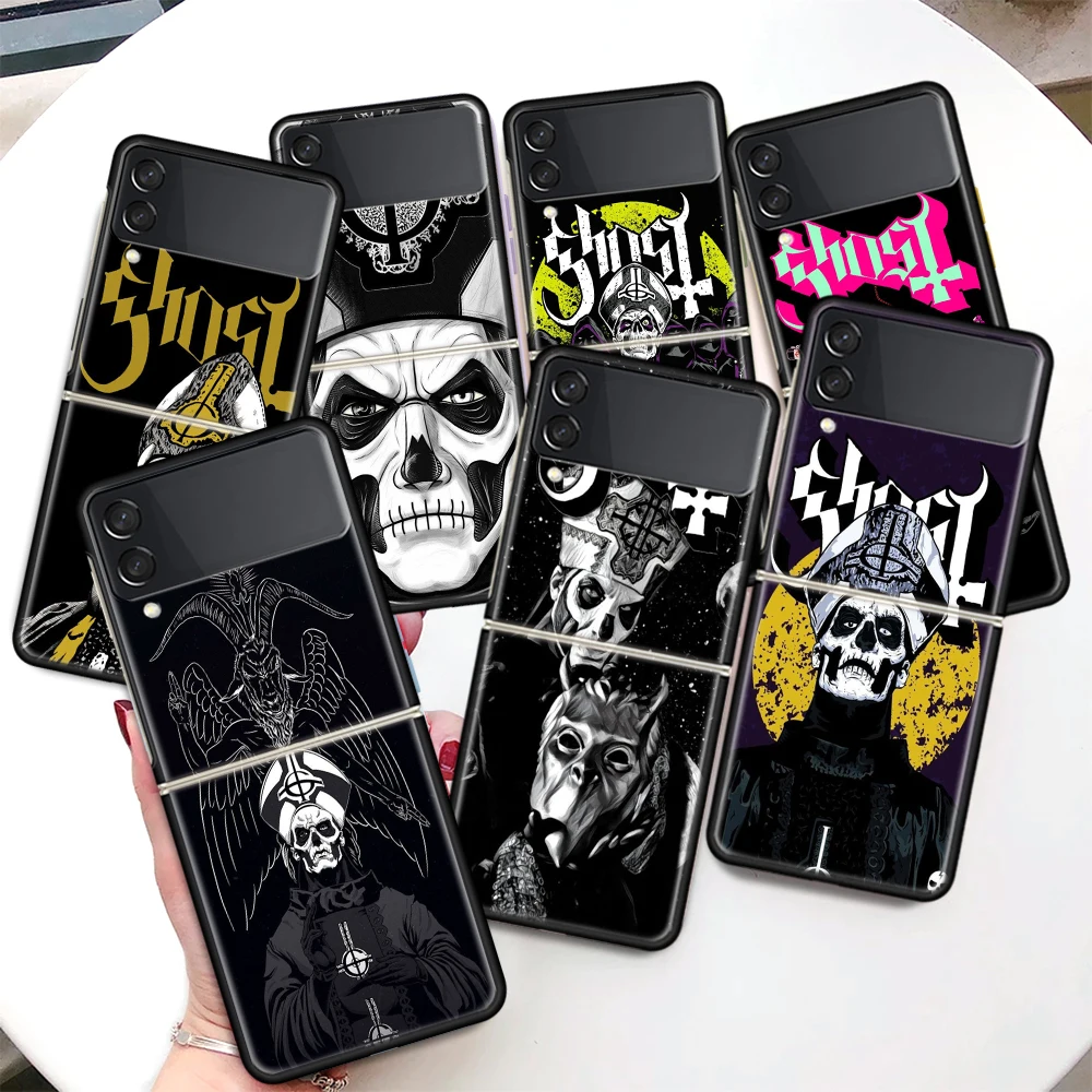 Ghost Papa Emeritus Hard PC Clear Phone Case Cover for Samsung Galaxy Z Flip 5 4 3 5G Flip3 Flip4 Flip5 Customized Fundas