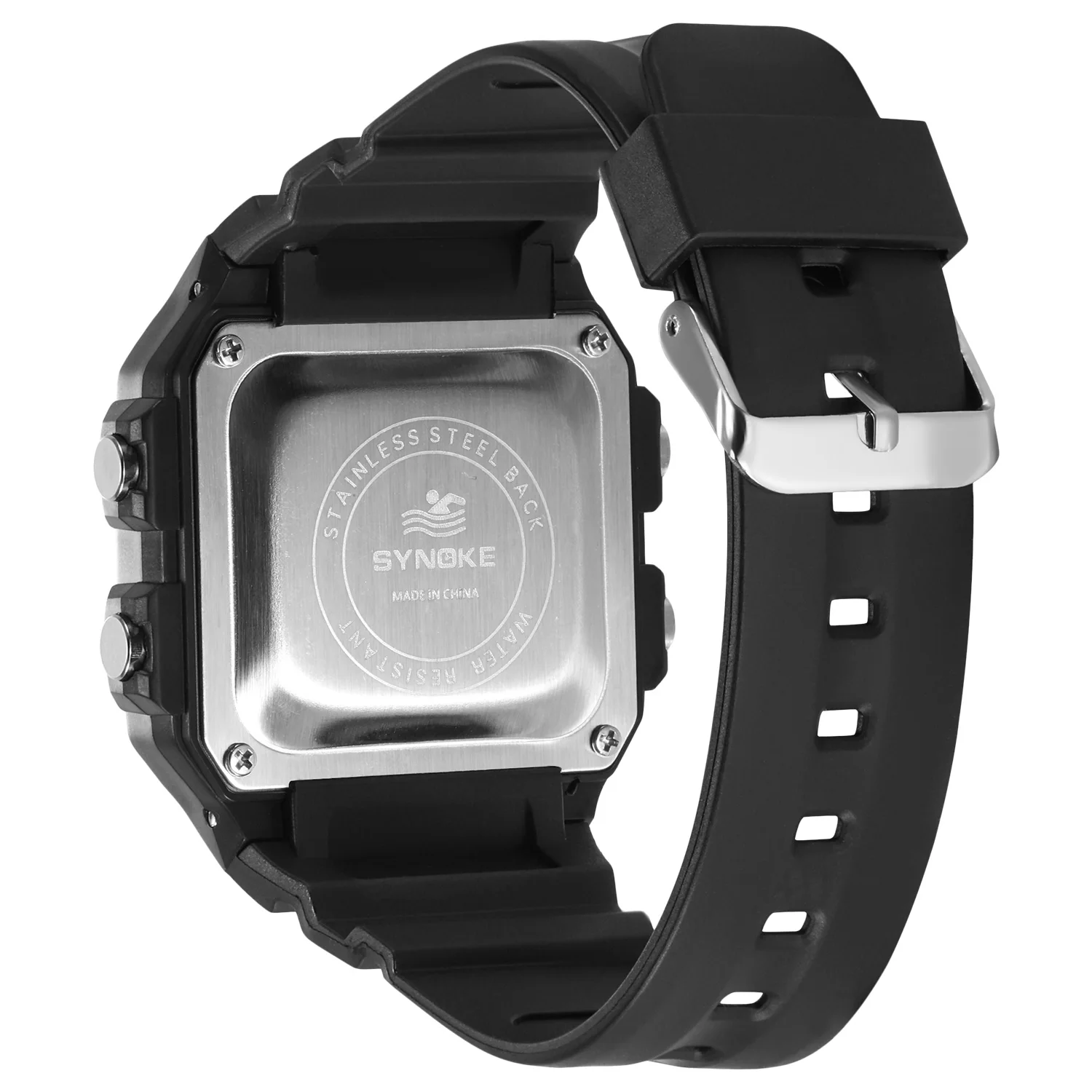 Outdoor Sport Digital Watch Retro Square Dial Easy to Read 5ATM Water Resistant Digital Watch for Men