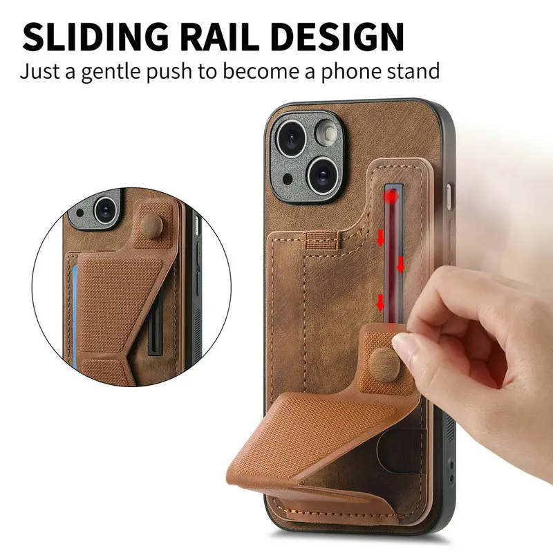 For Redmi Note 13 5G 4G Sliding Leather Case Wristband Back Funda Xiaomi Redmi Note 13 Pro Case Note13 Pro Plus 13R Card Cover