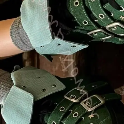Canvas Ankle Boots Platform Vintage Retro Star Embellished Lace Up Buckle Strap Increased Sole Denim Sneaker Round Toe Shoes New