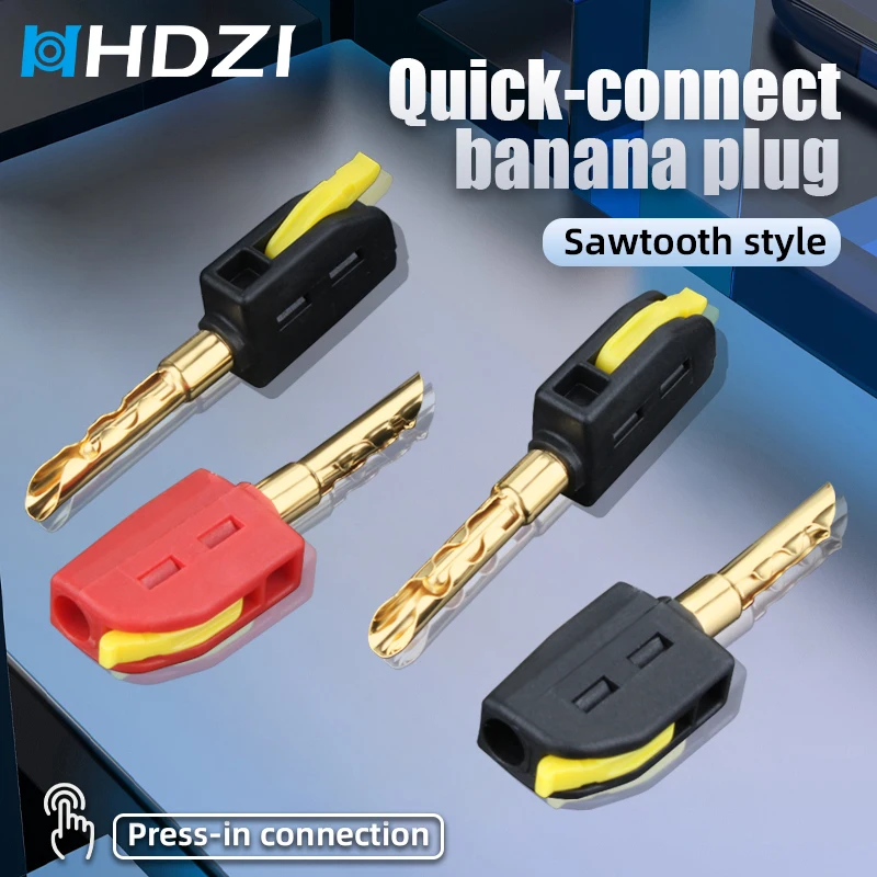4/8/12PCS 4mm Banana Plug Serrated 32A Non-Soldered Quick Connection 90-Degree Connector Audio Copper Speaker Amplifier