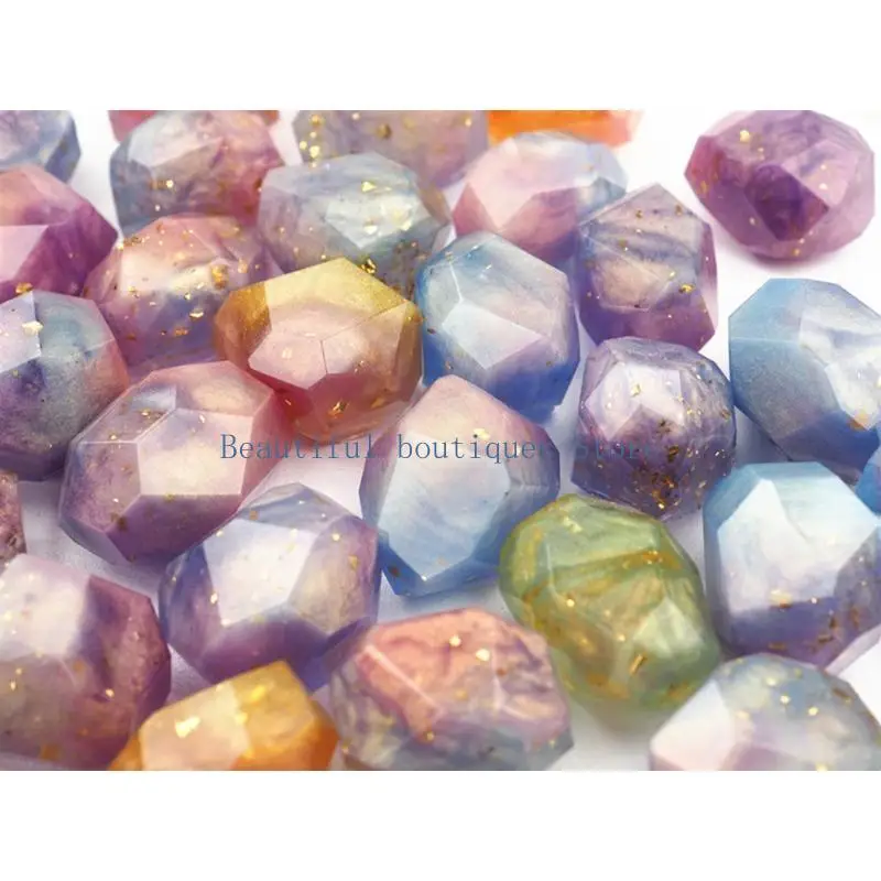 U4LF Irregular Geometric Section Crystal Ore Epoxy Resin Mold Stones Ornaments Mould