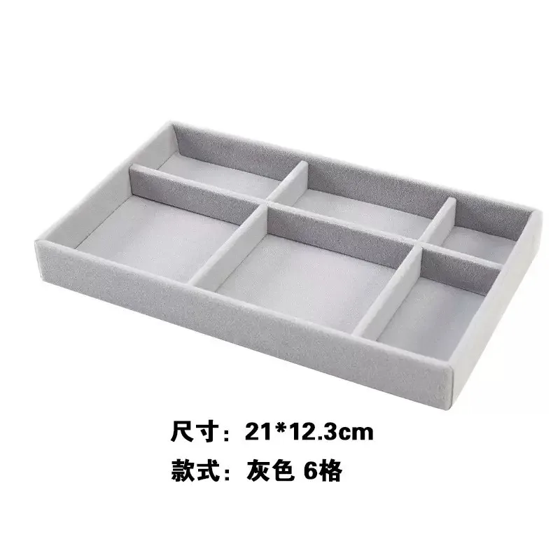 Samt-Schmuckdisplay Exquisiter Schmuckhalter Tragbarer Ring-Ohrringe-Halsketten-Organizer Aufbewahrungsbox Organizer-Fächer Beige