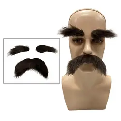 Eyebrows Kits DIY Makeup Decor Self Adhesive Fake Mustache Set Fake Beard for Halloween Festival Party Activities Adults Players