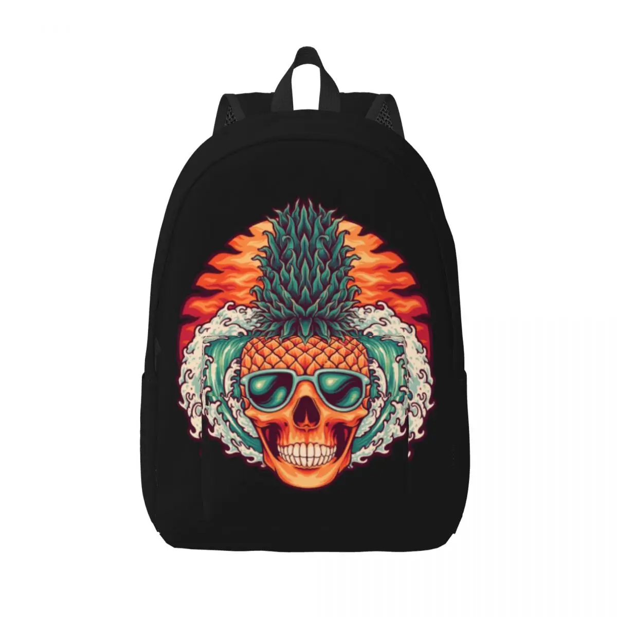 Cool Pineapple Skull Backpack Hawaii Cartoon Boy Polyester Cycling Backpacks Xmas Gift Soft Cute High School Bags Rucksack