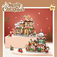 LOZ Christmas gingerbread house DIY building blocks, Santa Claus assembly toys, children's Christmas gift desktop ornaments