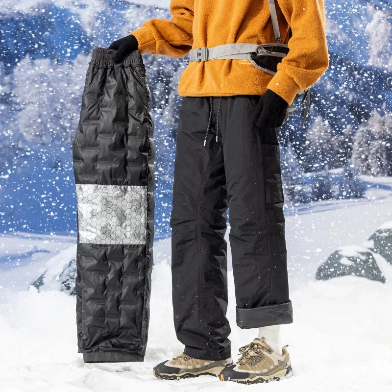 

Winter Graphene Down Pants Men Windproof Classic Workwear Down Pants Male Solid Warm Outdoor Winter Trousers