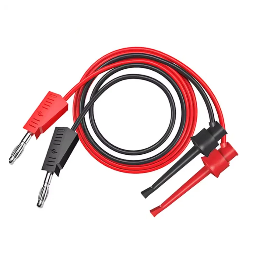 P1308B-3 2PCS 4mm Stackable Banana Plug to Test Hook Clip Test Leads Cable 50cm Wire Electrical Minigrabber Connector