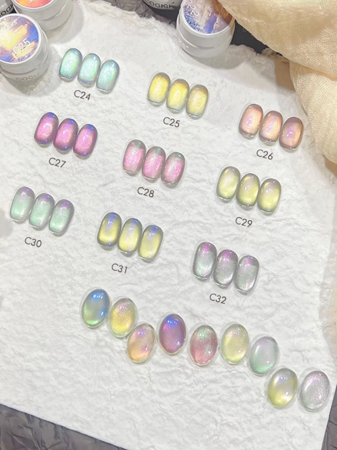 Bolos quentes 1/9 pçs arte do prego super espumante dopamina colorido sonhador aurora olho de gato terapia de luz de cristal gel semi-permanente prego