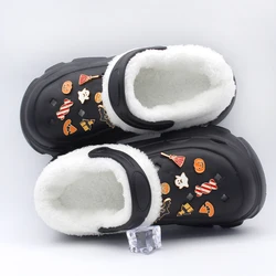 AYANA Women Fur Clogs With Fur Slippers Fashion Fuzzy Garden Shoes Outdoor Waterproof House Shoes Winter Antiskid Work Shoes