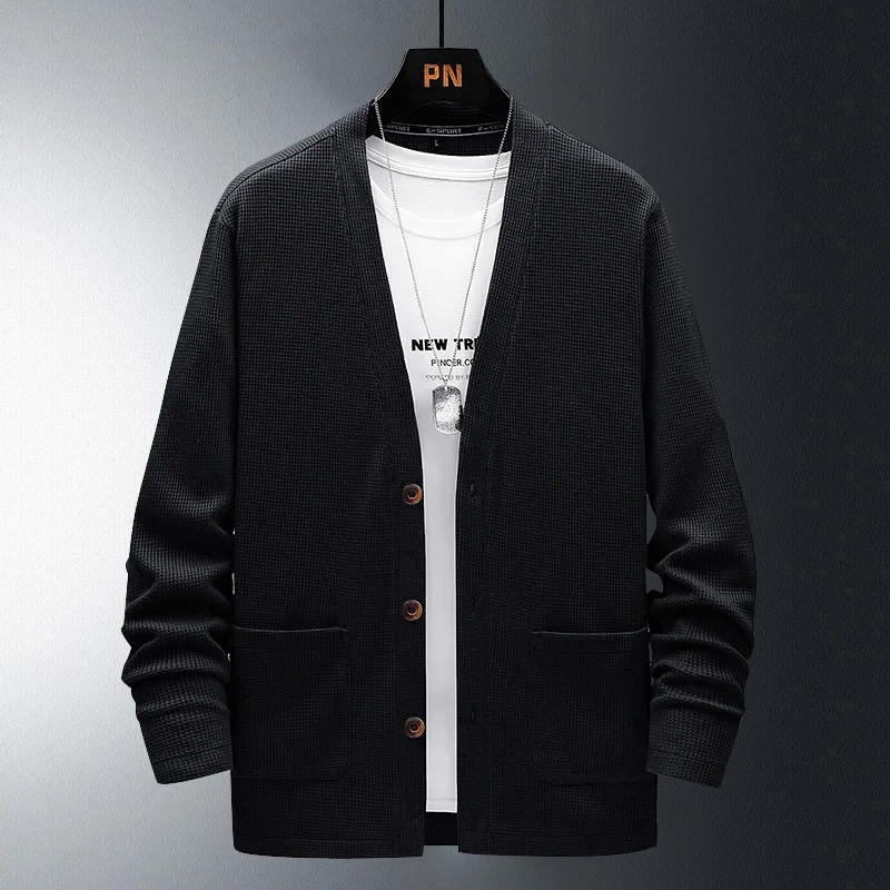 Spring Autumn Men Casual Cotton Knitted Cardigans Jackets Coats Mens Button V Neck Formal Cardigans Sweaters Tops Plus Size 8XL