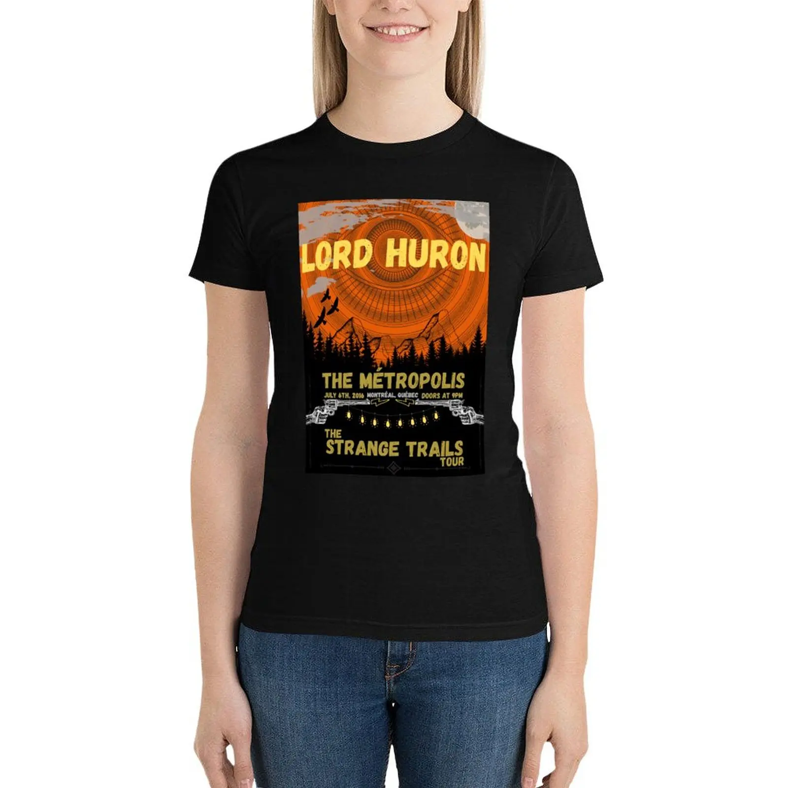 Lord Huron Concert Poster T-Shirt Female clothing summer top oversized summer clothes western t shirts for Women