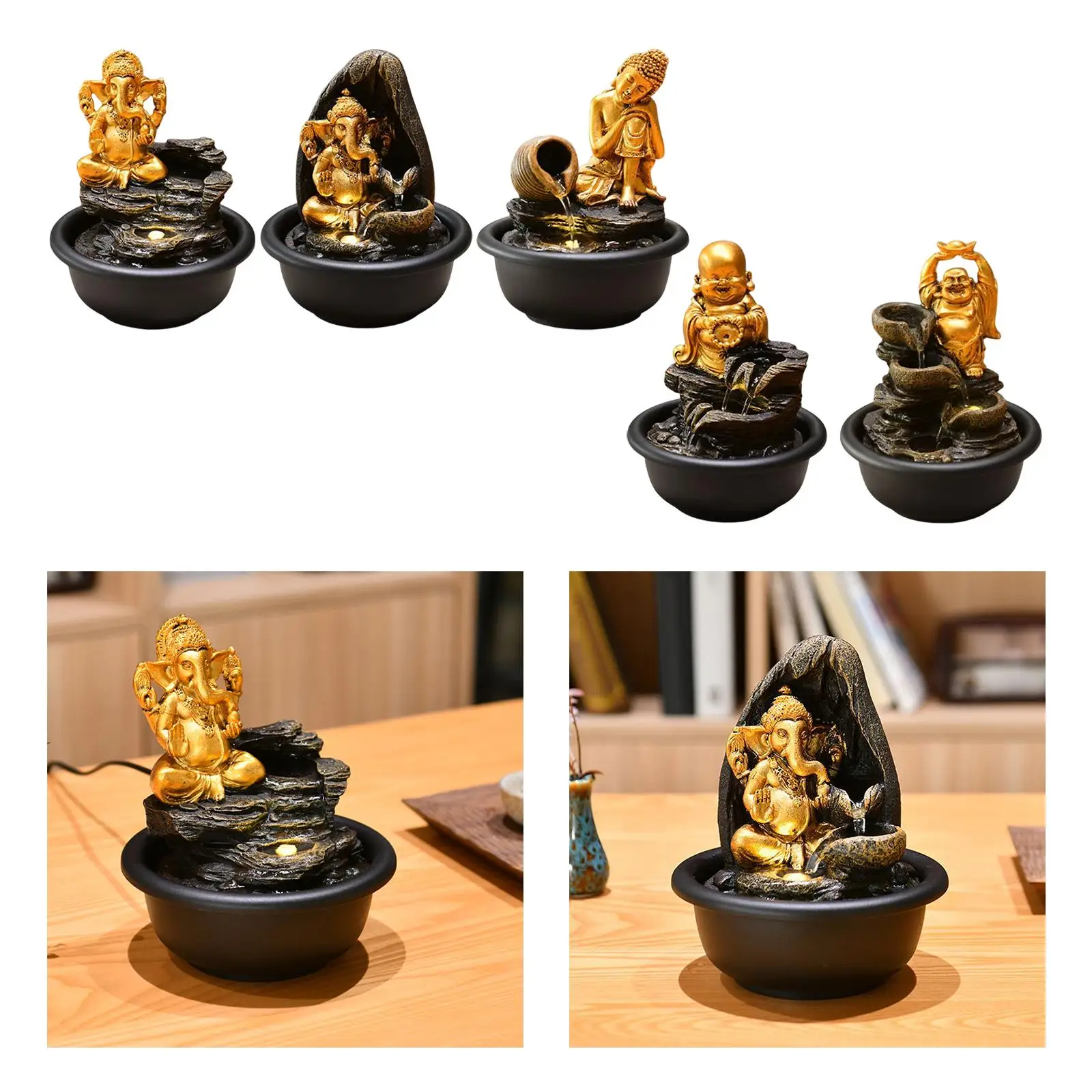 Mini Decorarive Indoor Water Fountain for Yard Desktop Living Room Birthday Gifts