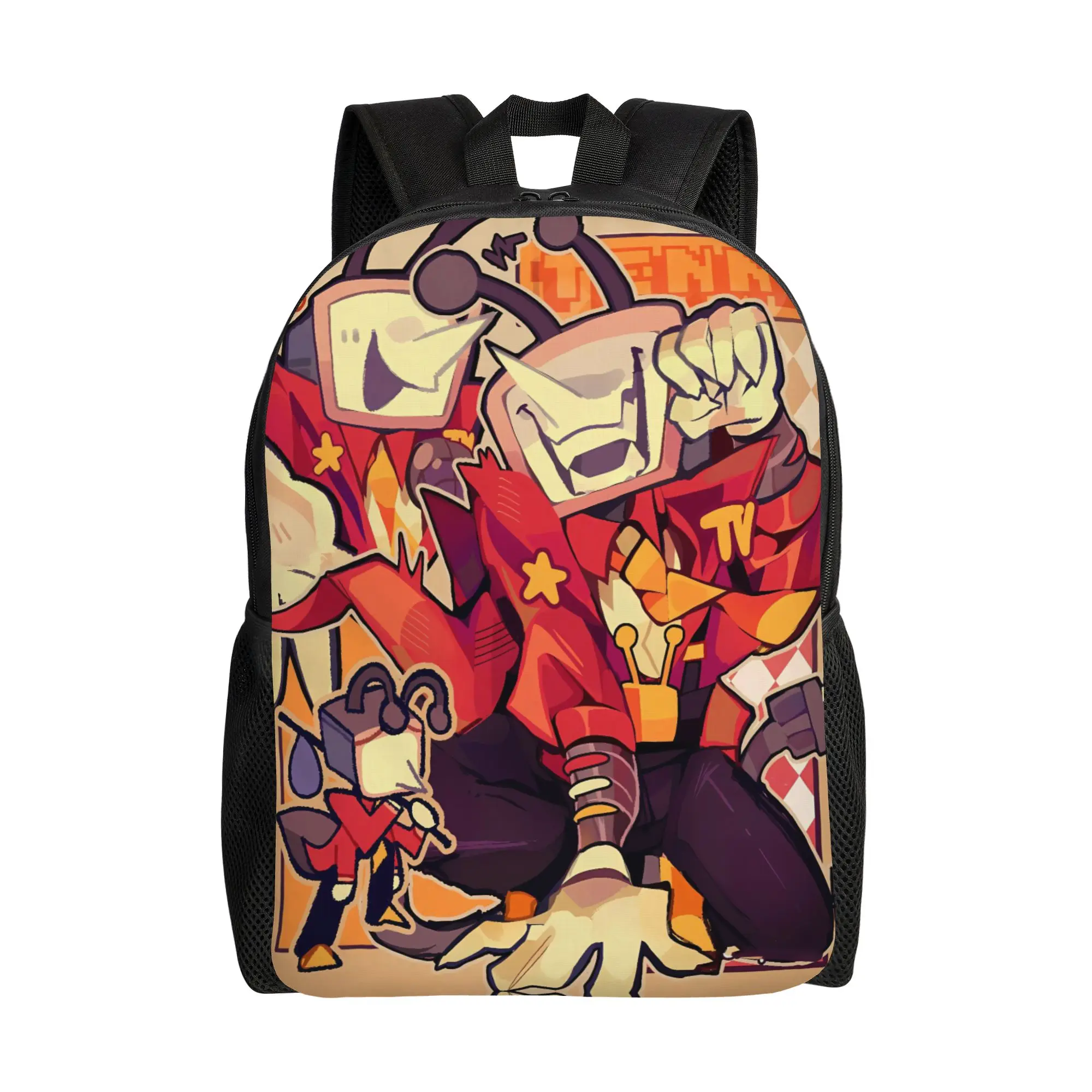 

spamton and tenna Deltarune Game Backpack Male Polyester College Backpacks Lightweight Kawaii School Bags Rucksack