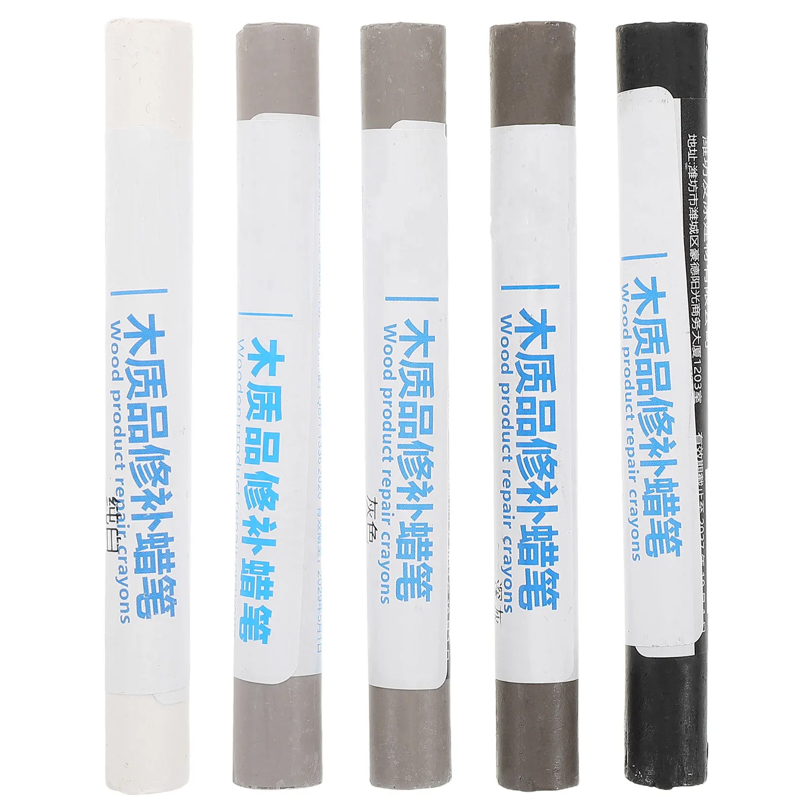 Wood Furniture Repair 5 Piece Wax Crayons 5 Color Filler Sticks for Floor Table Scratch Dent Nail Hole Repair
