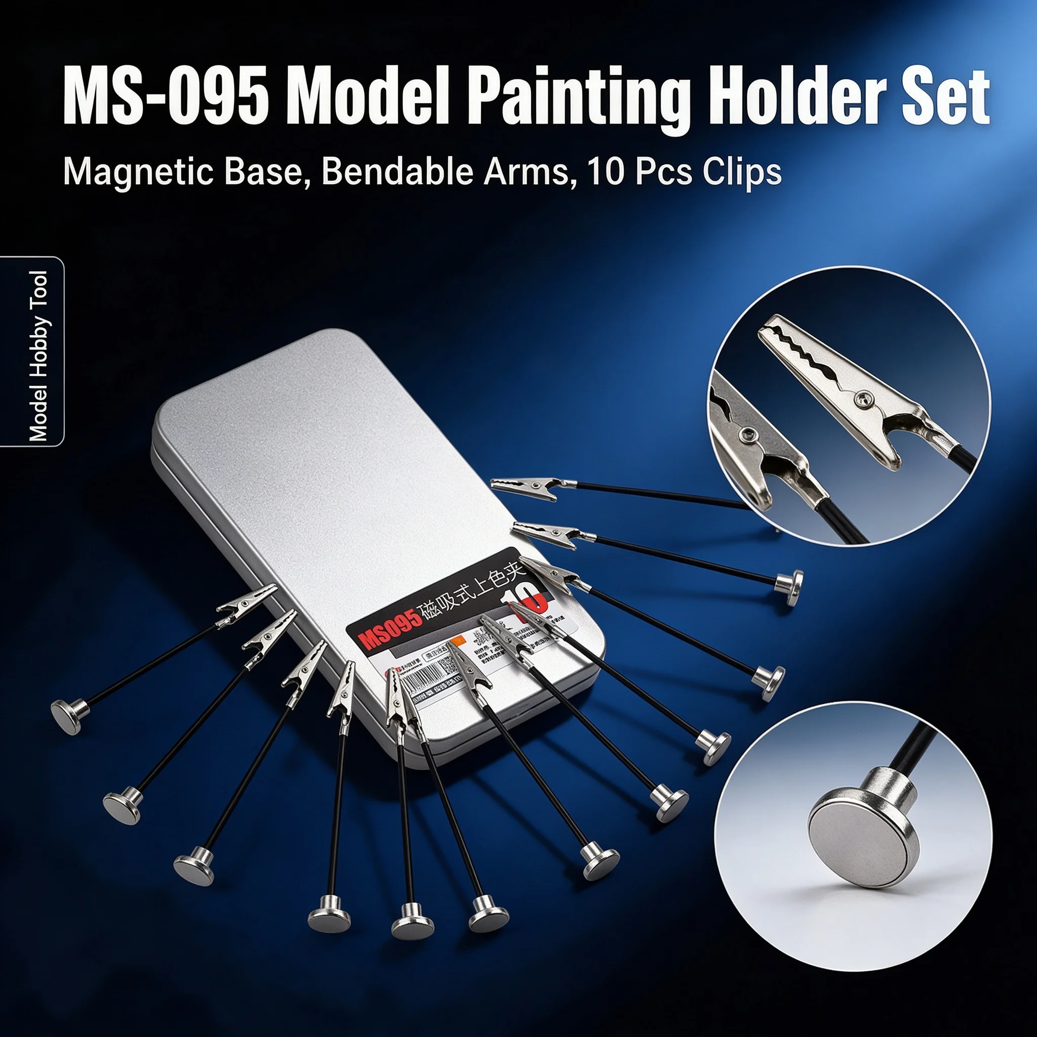 MSWZ MS095 Flexible Magnetic Coloring Clip, Bendable Model Paint Holder for Gundam Military Figure Hobby