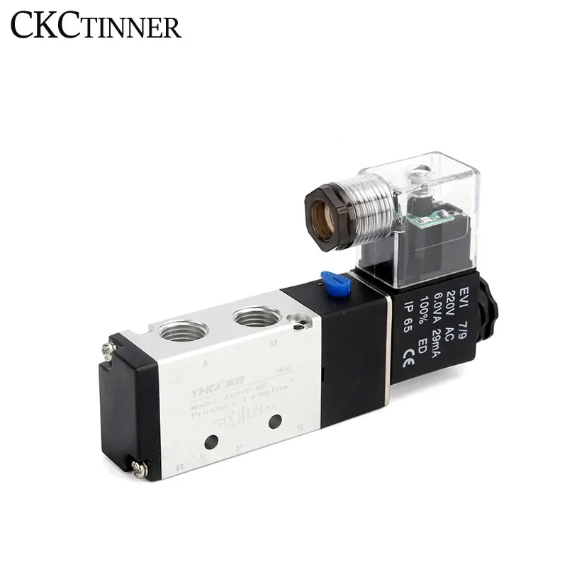 ”DN8“ 4V210-08 12V 24V 36V 110V 220V 380V Pneumatic Electric Solenoid Valve 5 Way 2 Position Control Air Gas Magnetic