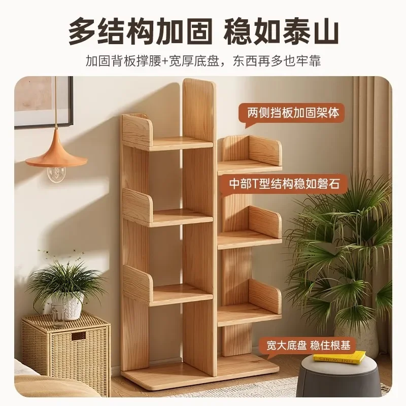 Floor to Ceiling Wall Mounted Bookshelf Multi Layer Display Rack Compact Living Room Storage Unit for Books and Decor - view 4