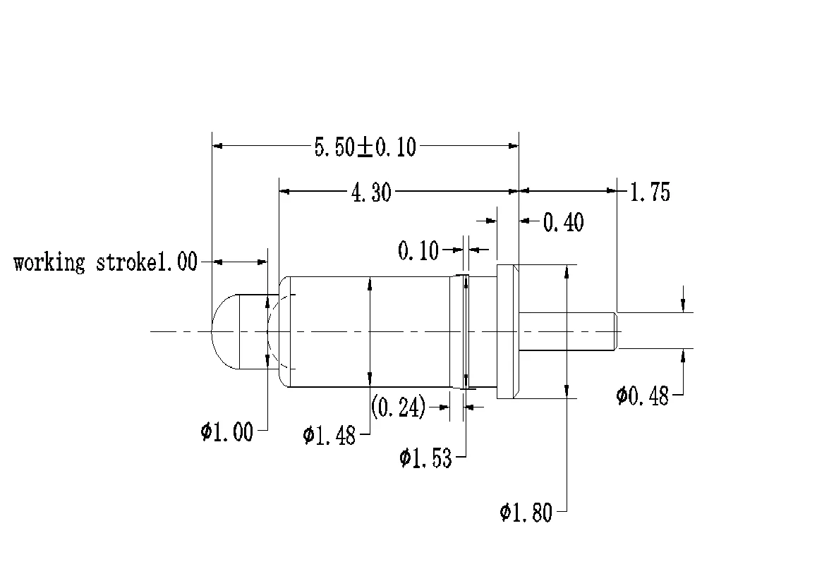 Customized type, 5.5mm height 3A spring loaded pin or pogo pin with SMT tail