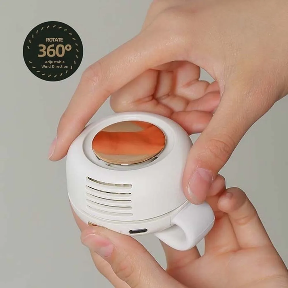 USB Rechargeable Clip-on Button Fan Multi-speed Adjustable Brushless Motor Hanging Waist Fan Low Noise Operation for 3.7V/900mAh