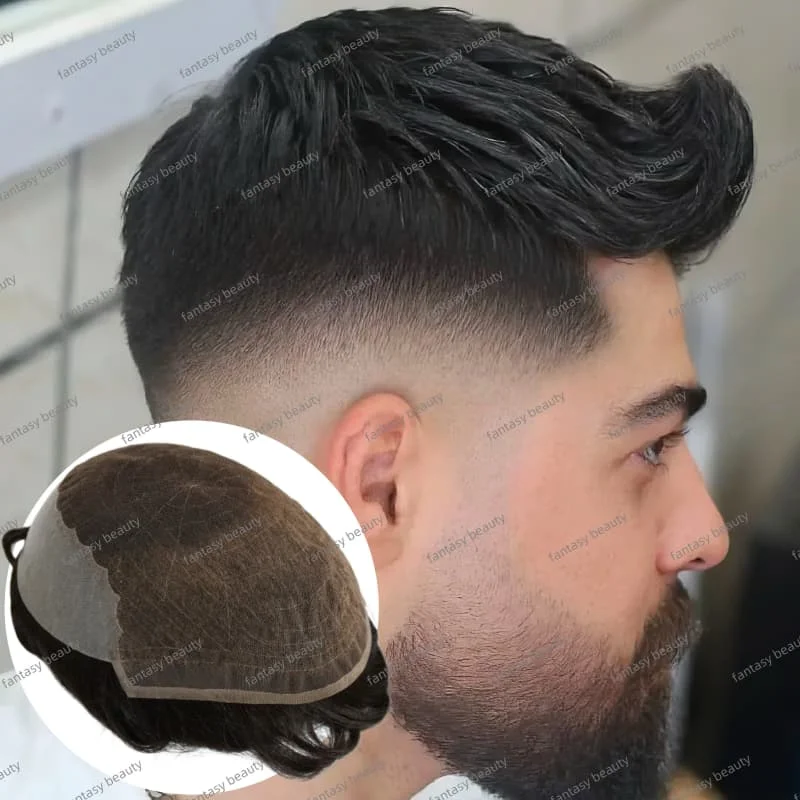 

Q6 Base 6*8/7*10/8*10 мужской парик швейцарский кружевной с париком из искусственной кожи Мужской невидимый парик для волос Q6 для мужчин 100% парик из человеческих волос Система