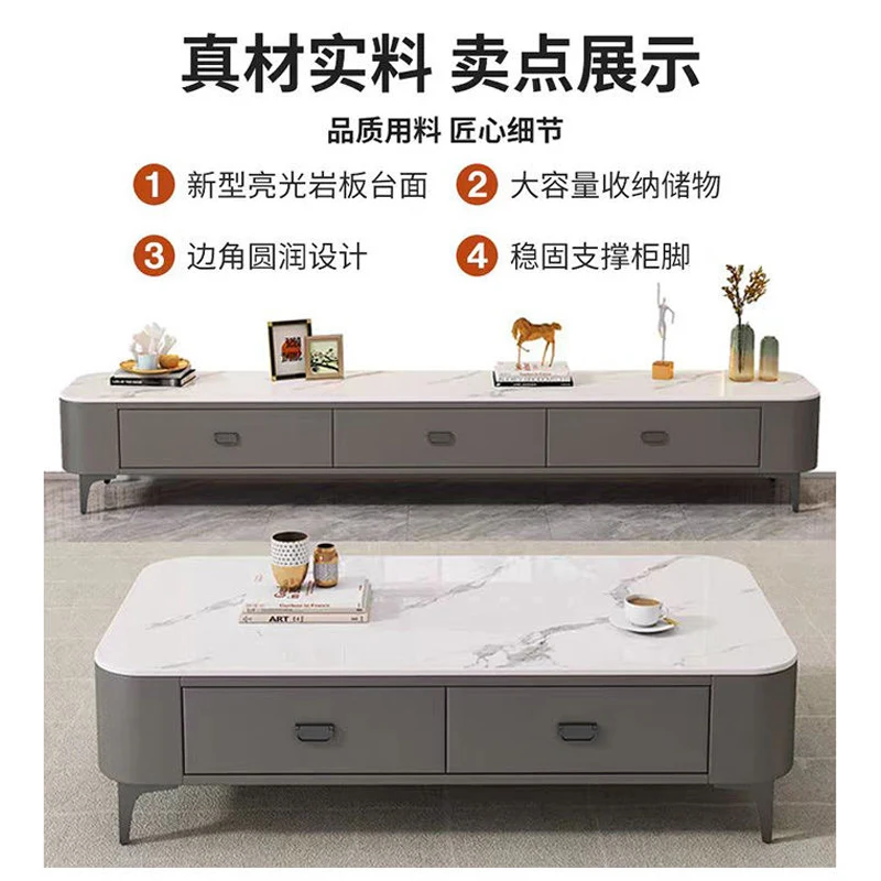 

/Luxury modern simple floor TV cabinet combination tv furniture corner tvstand Rock slab TVcabinet living room home coffee table