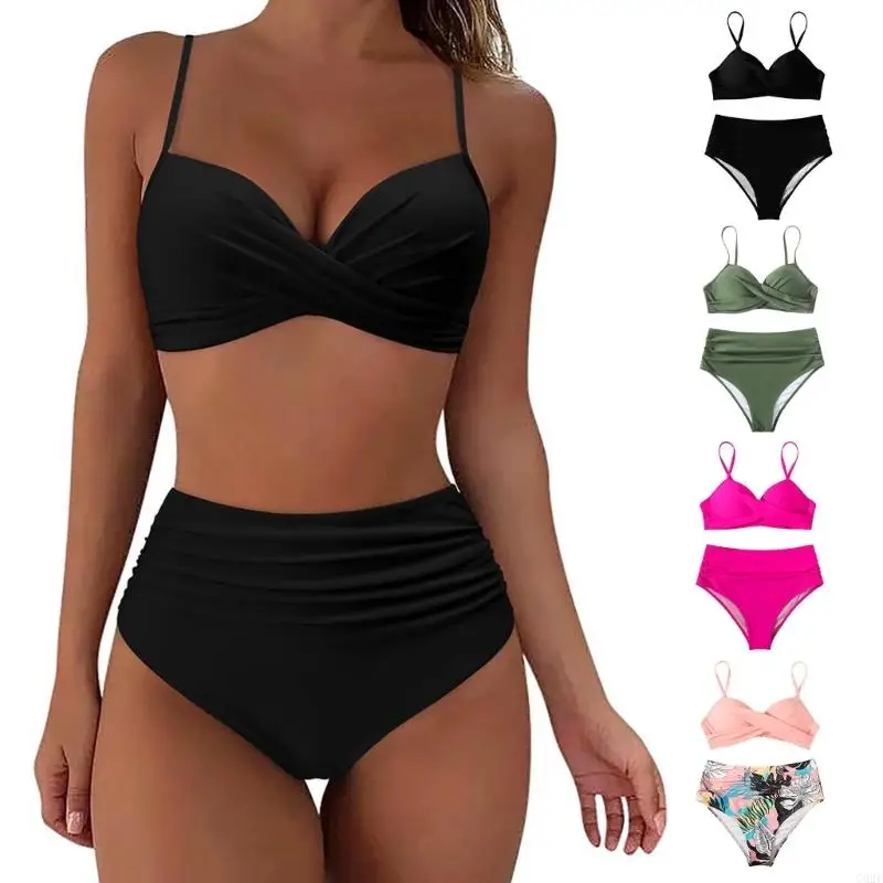 

G92F Женщины два часа для купания с высокой талией, толкающими v Seck Wears