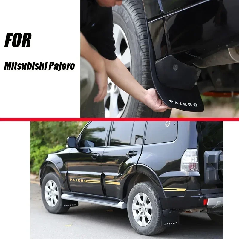 For Mitsubishi Pajero Mud Flaps Mudguards Fenders Mud Flap Splash Guard Car Accessories Auto Styline Front Rear 4 pcs 2007-2024
