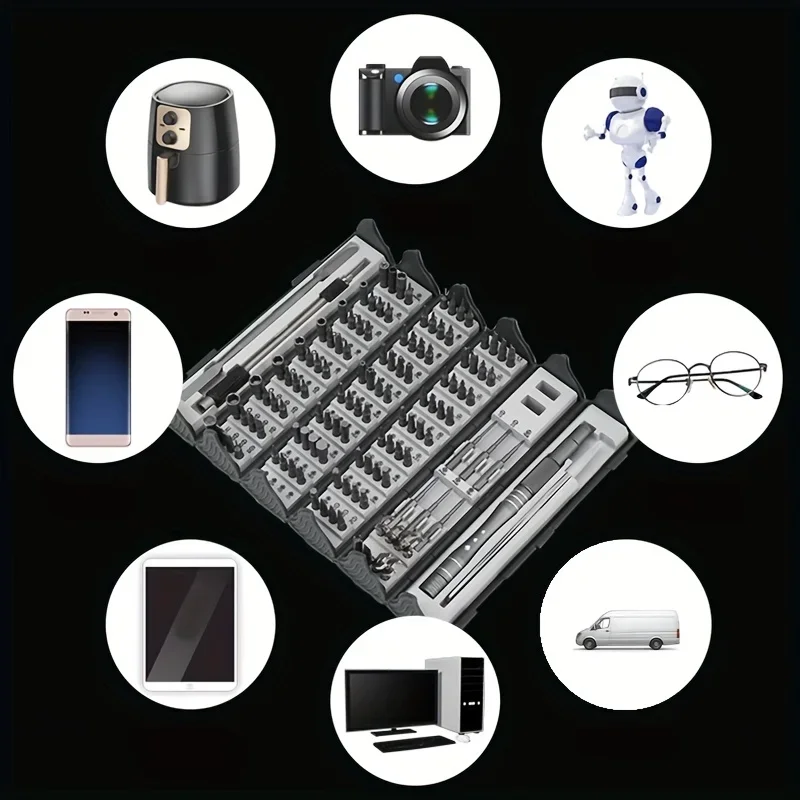 128 in 1 Precision Screwdriver Kit with Magnetic Flexible Shaft Professional Repair Tool for PC IPhone Watch Camera Glasses