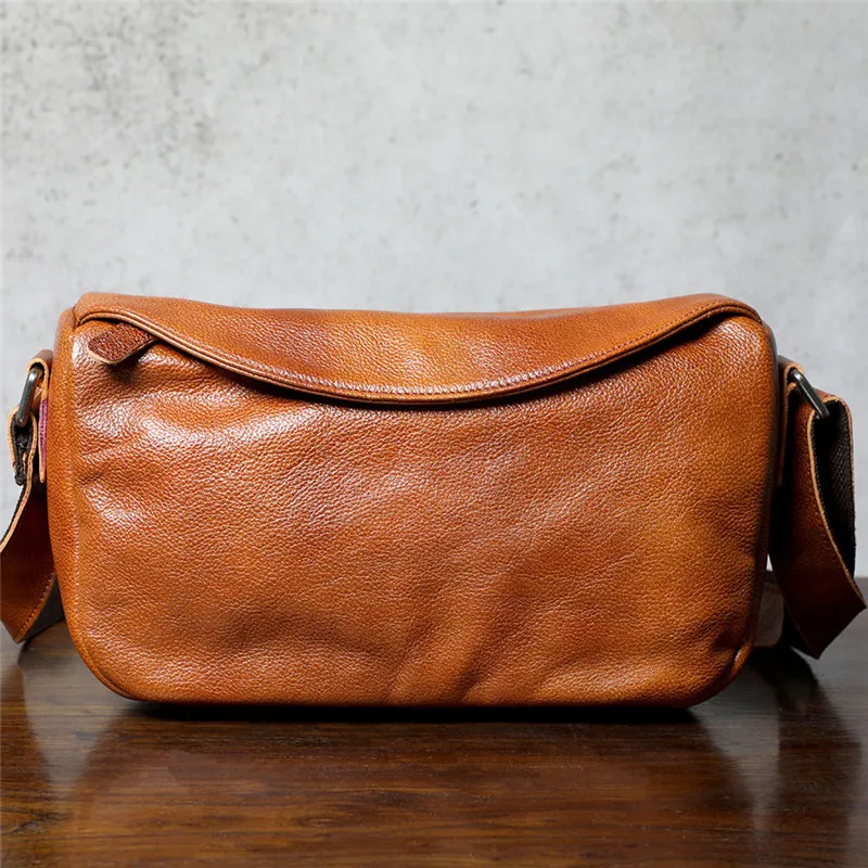 Imagem -03 - Outdoor Casual Natural Couro Genuíno dos Homens Bolsa de Ombro Moda Simples Fim de Semana Impermeável Macio Real Cowhdie Crossbody Bolsa