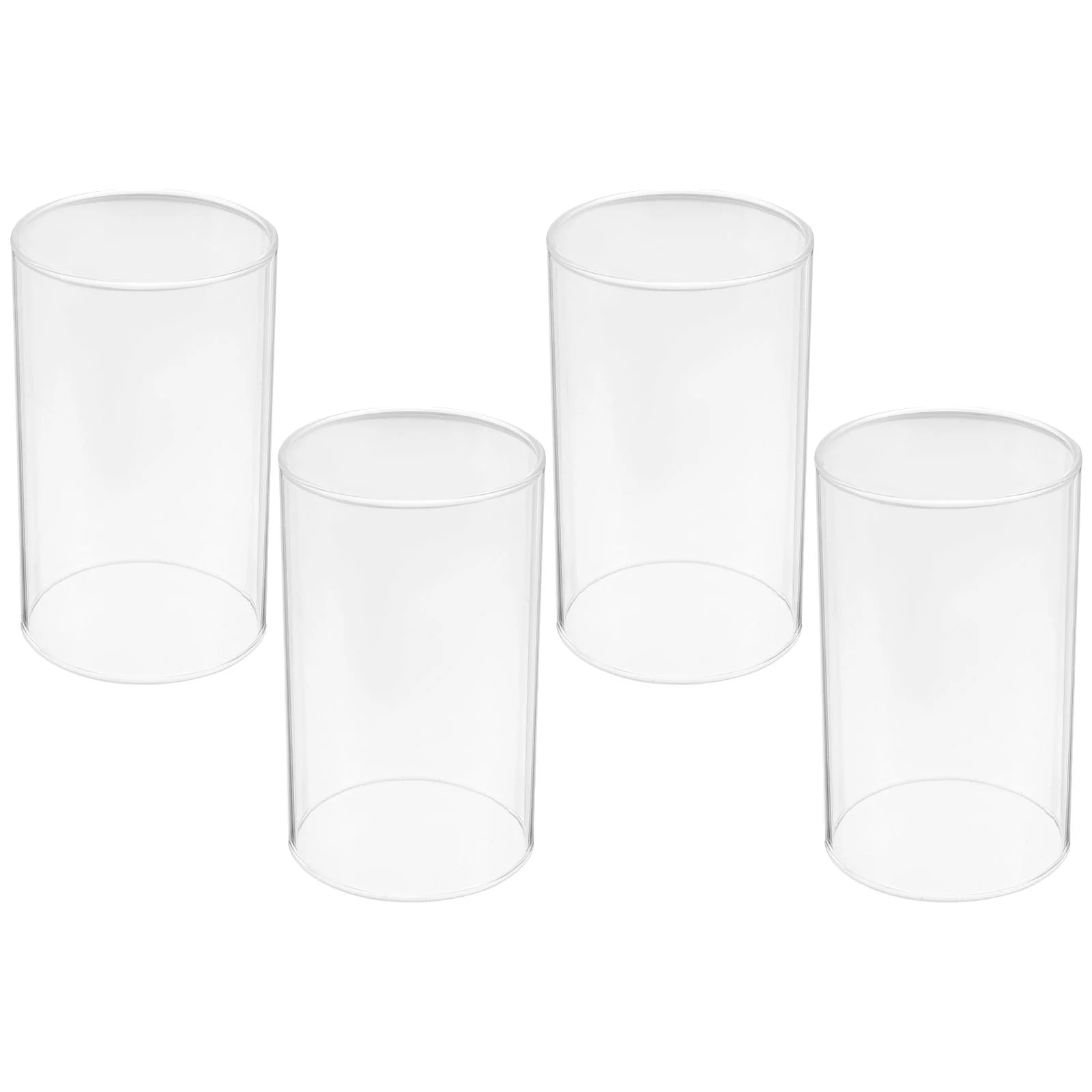 

Clear Glass Holder Glass Tube Shade Glass Holder Cylinder Open Ended Lamp Shade Glass Candleholder