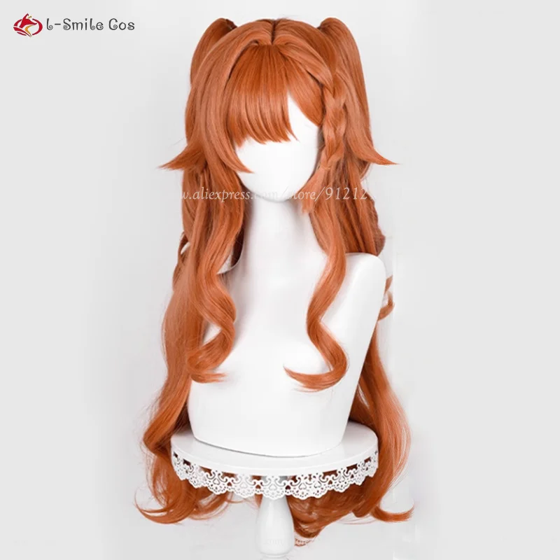 Game Sonetto Cosplay Wig Long Orange Brown Cruly Anime Wigs Heat Resistant Synthetic Hair Halloween Wigs + Wig Cap