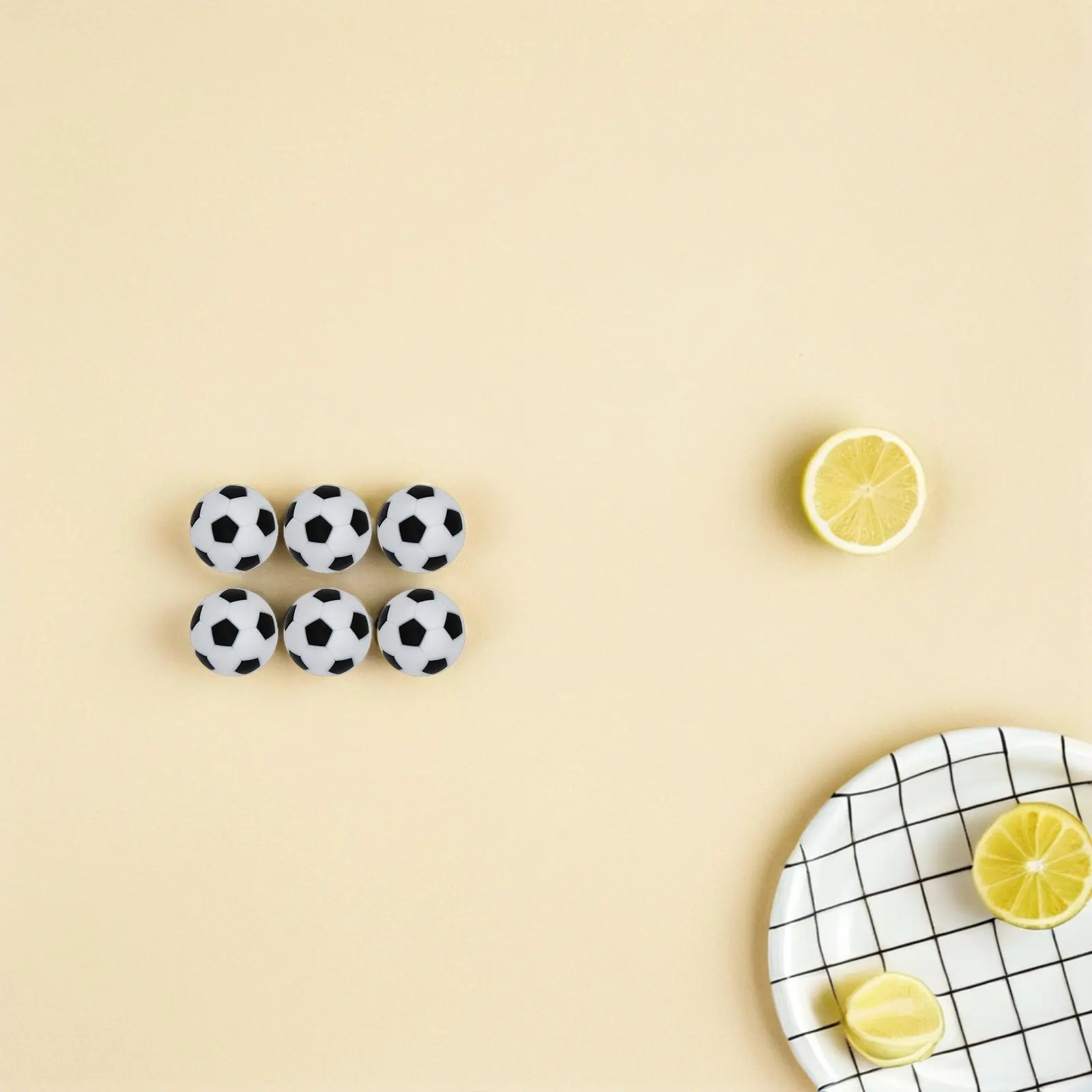 

6Pcs Desktop Soccer Balls Foosball Replacement Table Football Balls for Home Mall Game Store Strong Wear Resistance Smooth