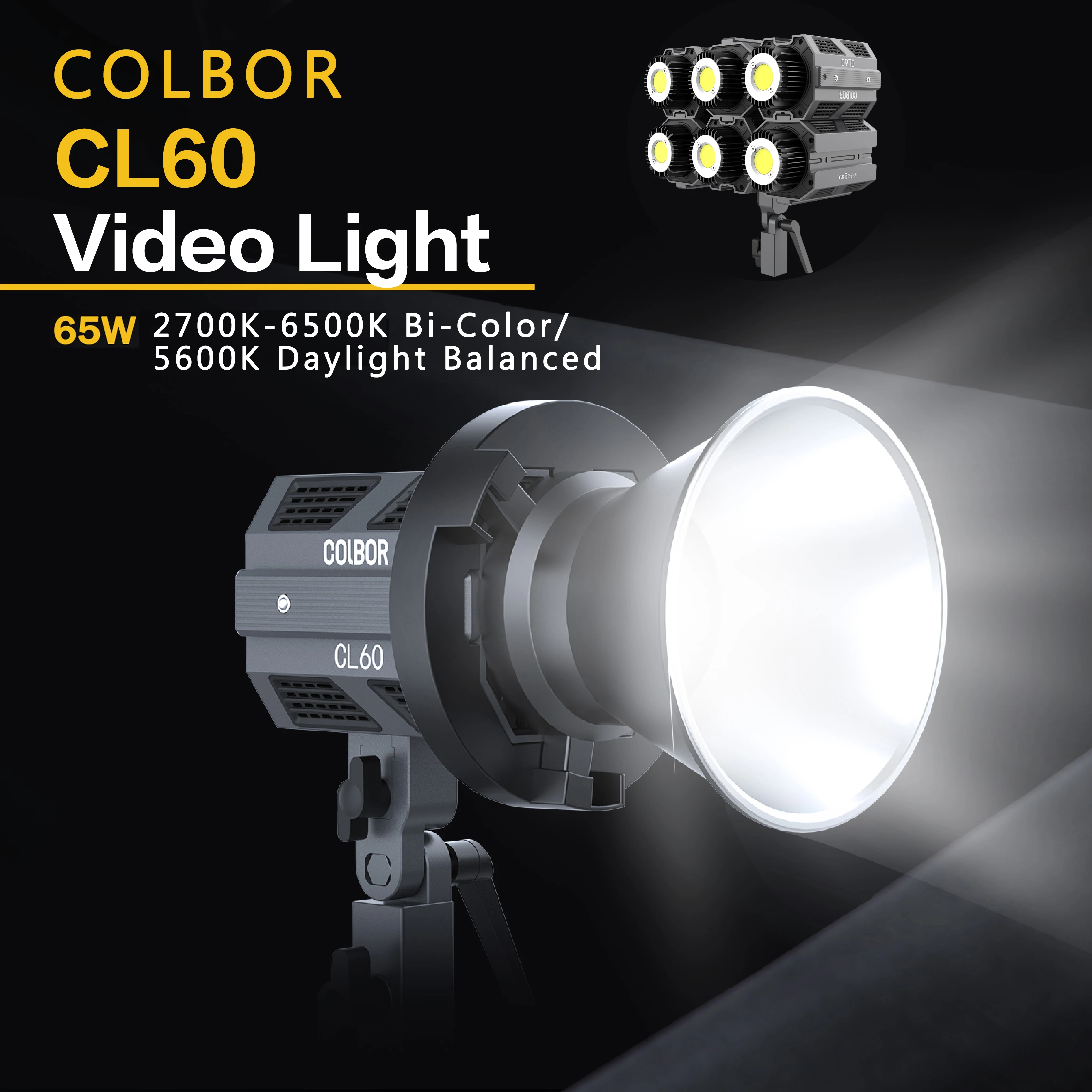 SYNCO COLBOR CL60 60W COB Video Photography Lighting Bi-color 2700K-6500K RGB LED Light Wireless APP Control For Youtube Tiktok