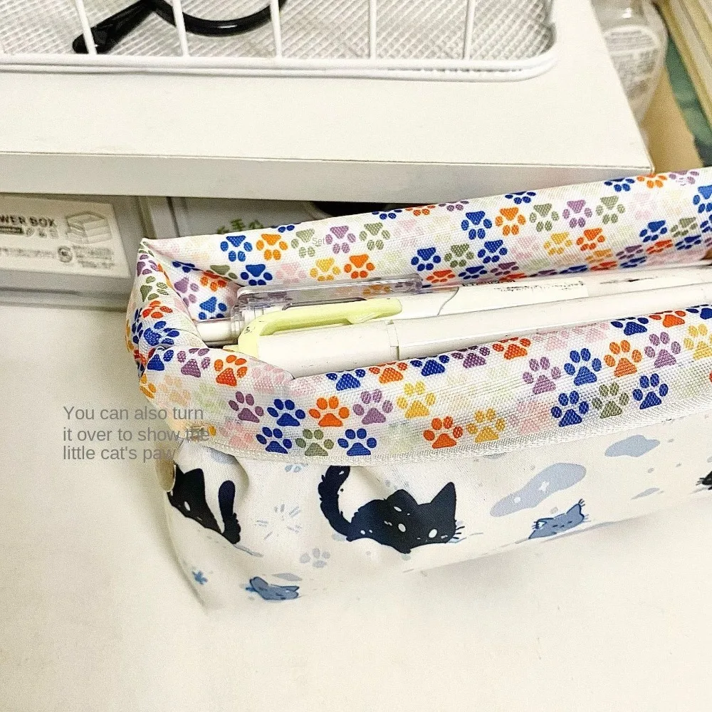 Kitten Print Cute Printed Pencil Case Trendy Lovely Pencil Case Stationery Storage Bag