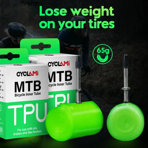 CYCLAMI 초경량 자전거 내부 튜브 26 27.5 29 인치 MTB 자전거 TPU 소재 타이어 45mm 프랑스어 밸브 슈퍼 라이트 항산화