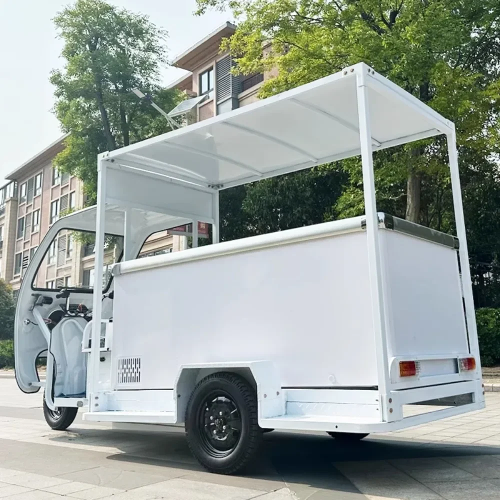Electric three-wheeled  refrigerated cold chain truck, popsicle truck, outdoor night market mobile stall truck, ice cream truck